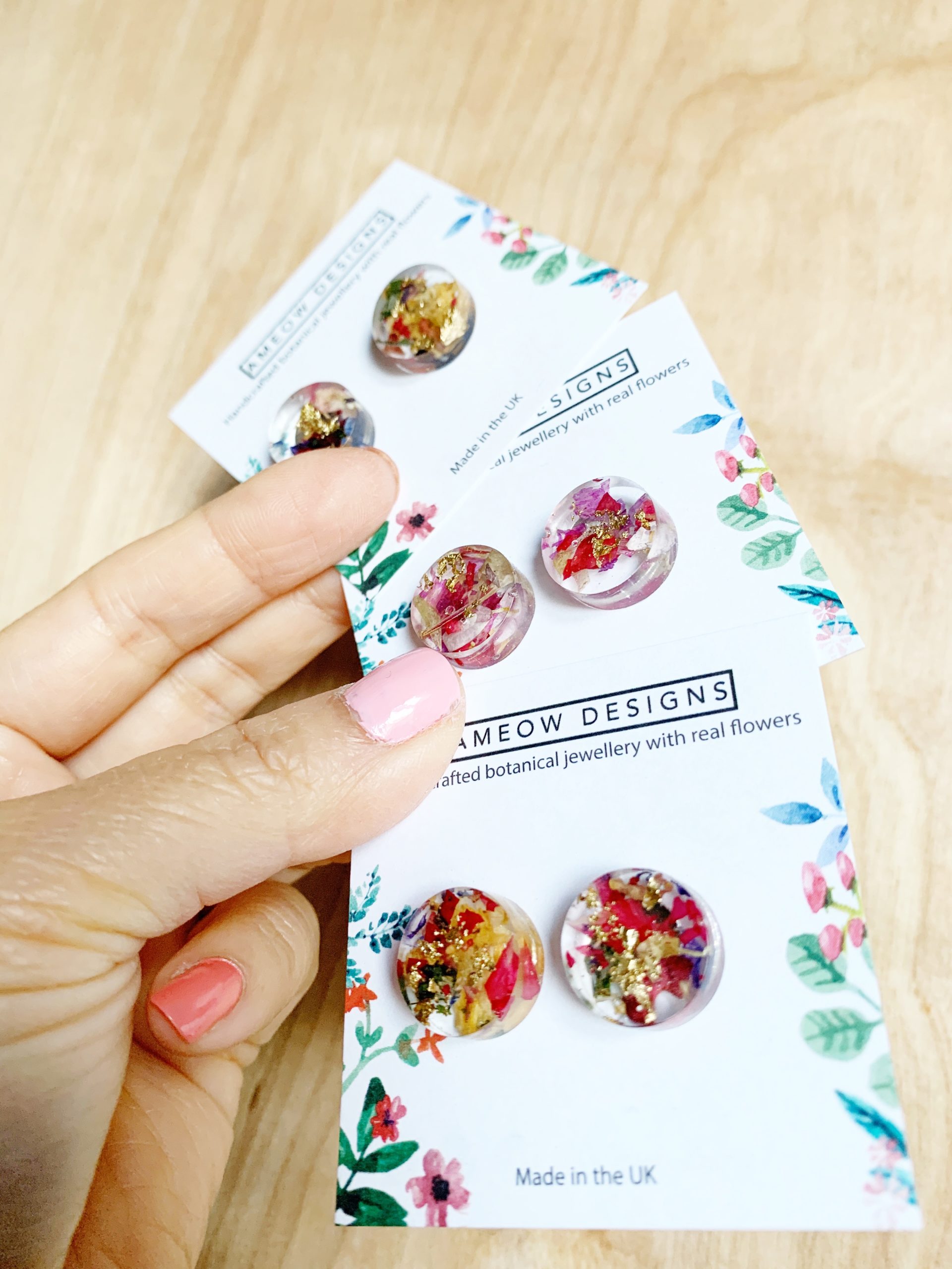Resin sales stud earrings